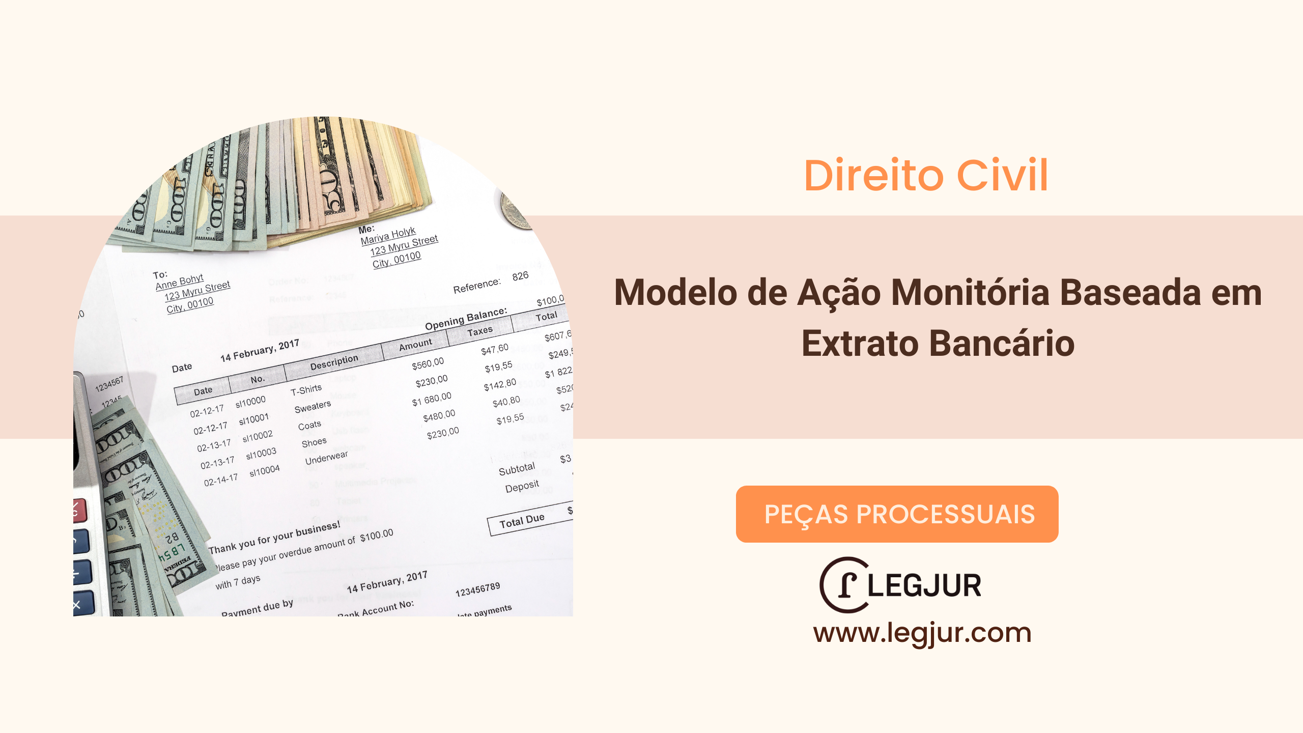 Modelo de Ação Monitória Baseada em Extrato Bancário
