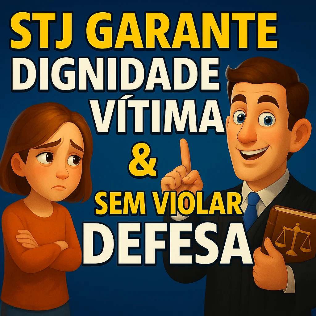 Comentário jurídico ao acórdão do STJ que negou agravo regimental em habeas corpus, analisando nulidades processuais, proteção à dignidade da vítima e princípios constitucionais na Lei 14.245/2021