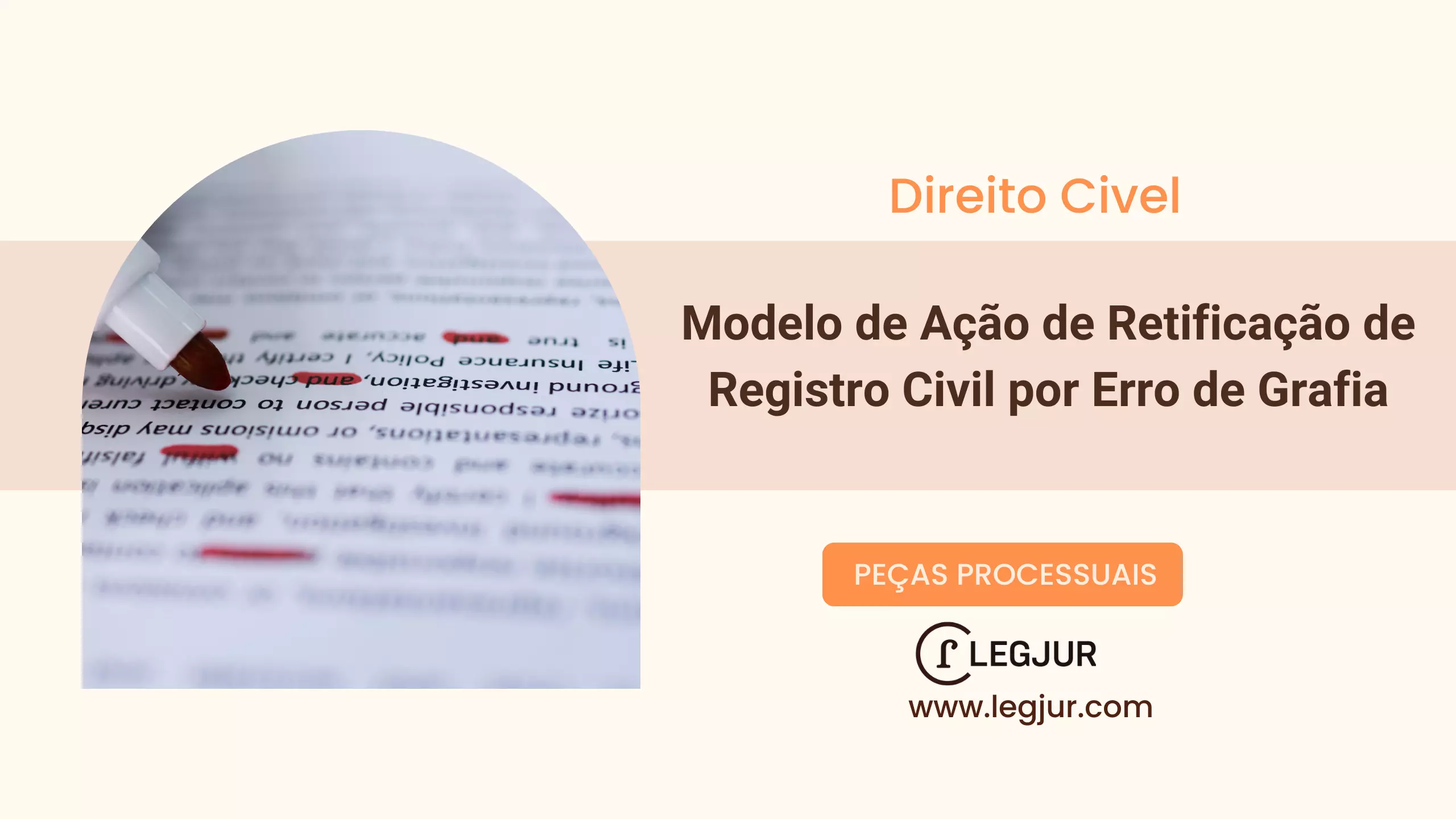Modelo de Ação de Retificação de Registro Civil por Erro de Grafia