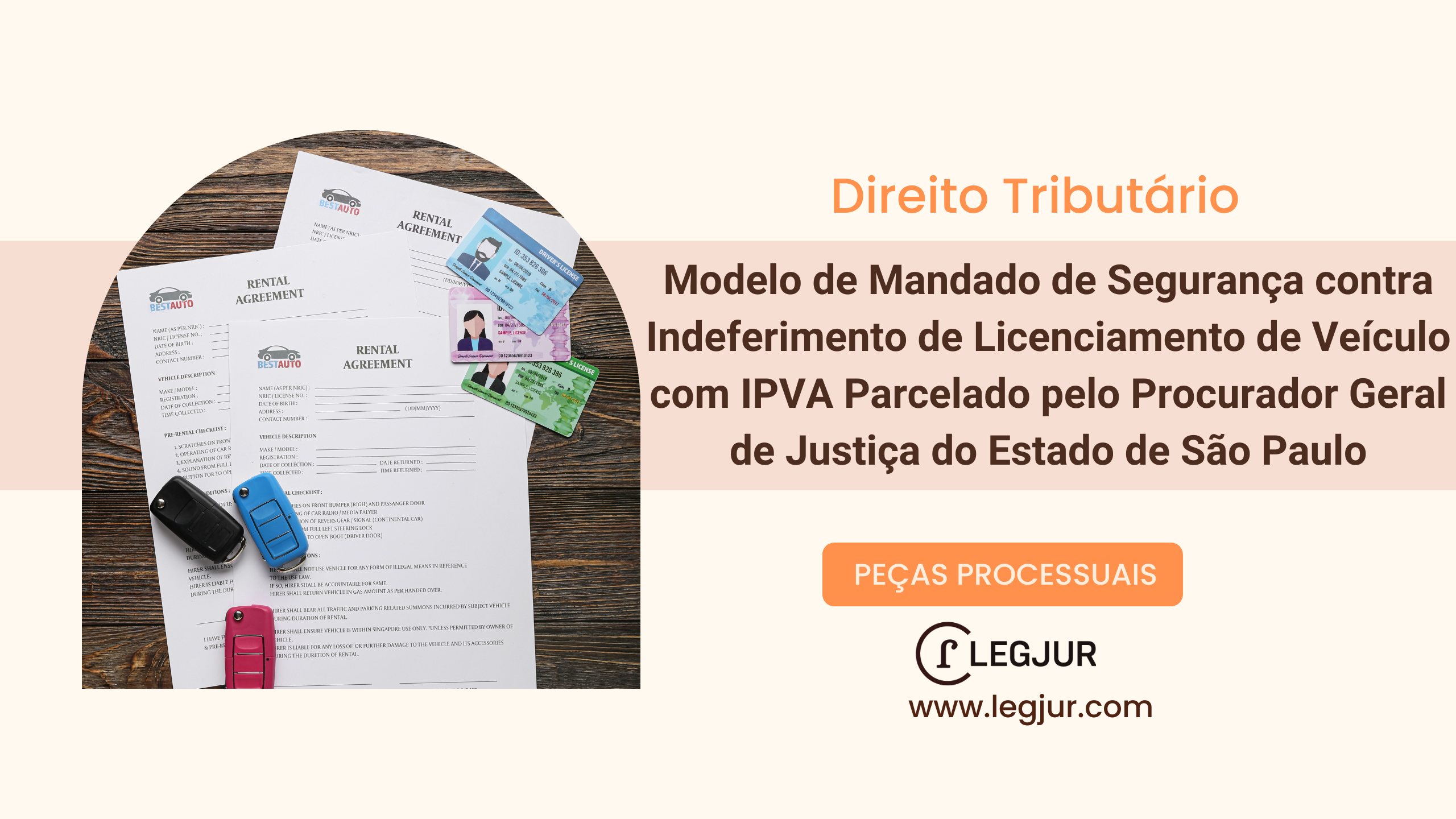 Modelo de Mandado de Segurança contra Indeferimento de Licenciamento de Veículo com IPVA Parcelado pelo Procurador Geral de Justiça do Estado de São Paulo