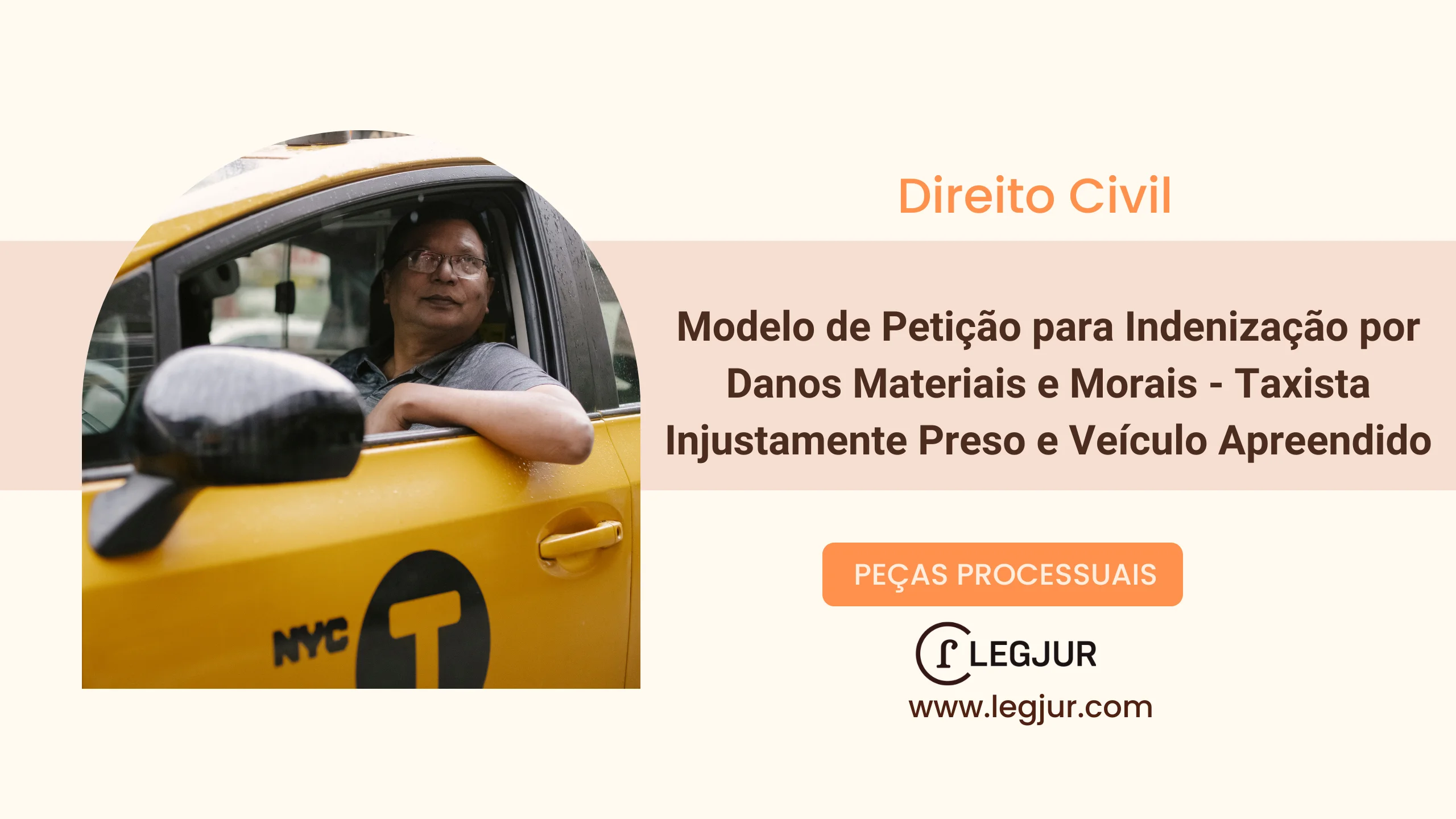 Modelo de Petição inicial de responsabilidade civil do Estado, para Indenização por Danos Materiais e Morais - Taxista Injustamente Preso e Veículo Apreendido