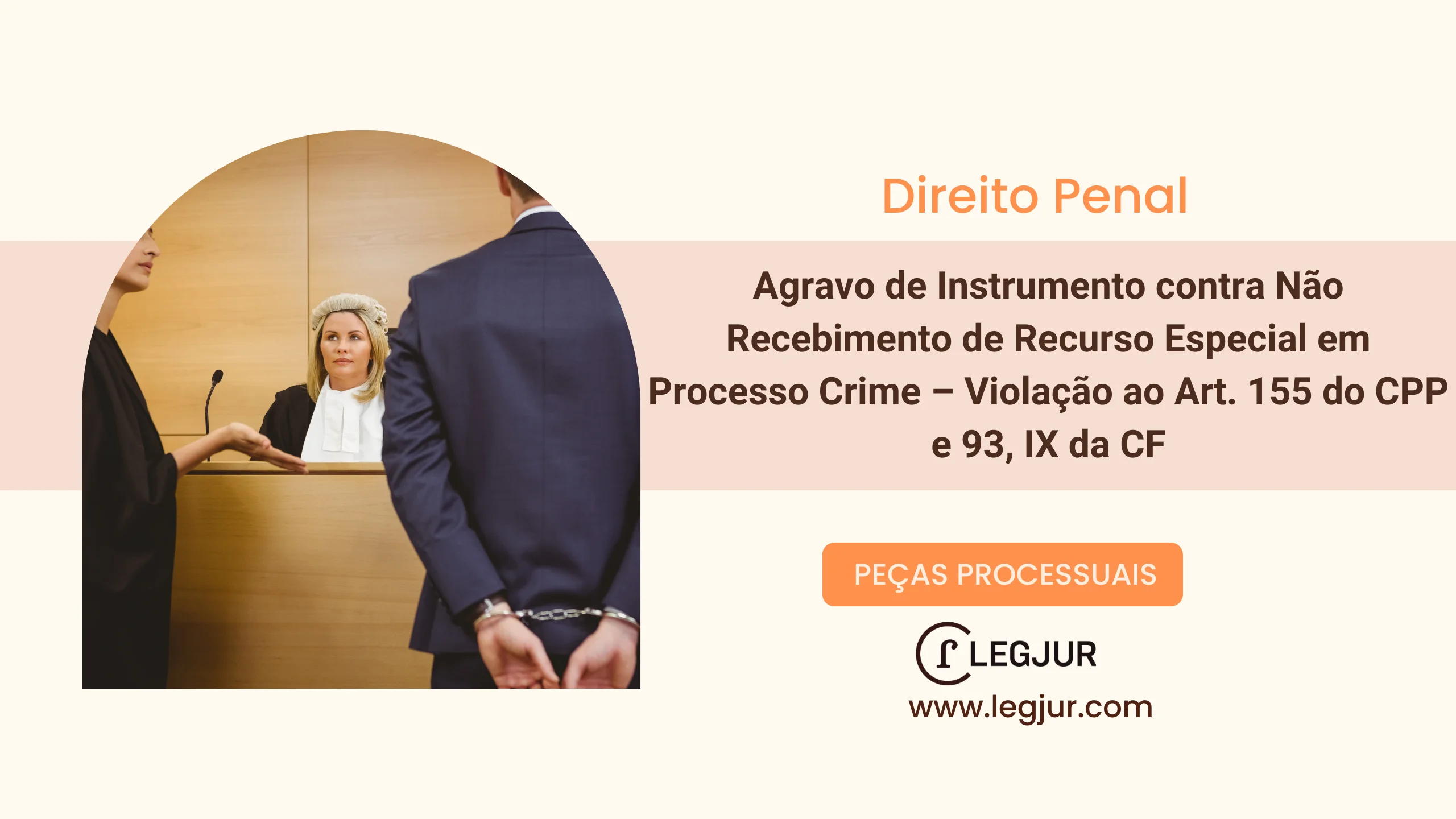 Agravo de Instrumento contra Não Recebimento de Recurso Especial em Processo Crime – Violação ao Art. 155 do CPP e 93, IX da CF