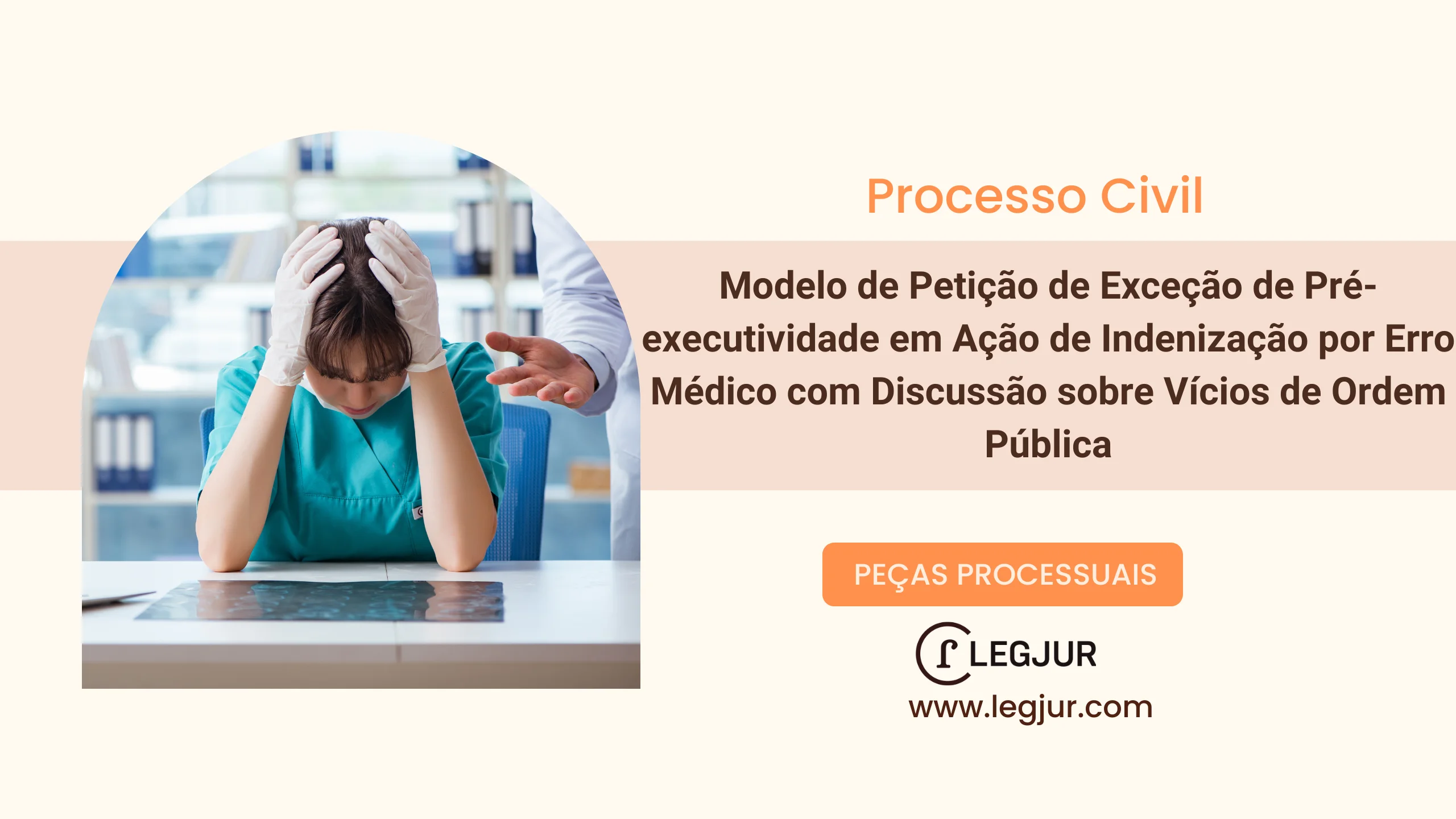 Modelo de Petição de Exceção de Pré-executividade em Ação de Indenização por Erro Médico com Discussão sobre Vícios de Ordem Pública