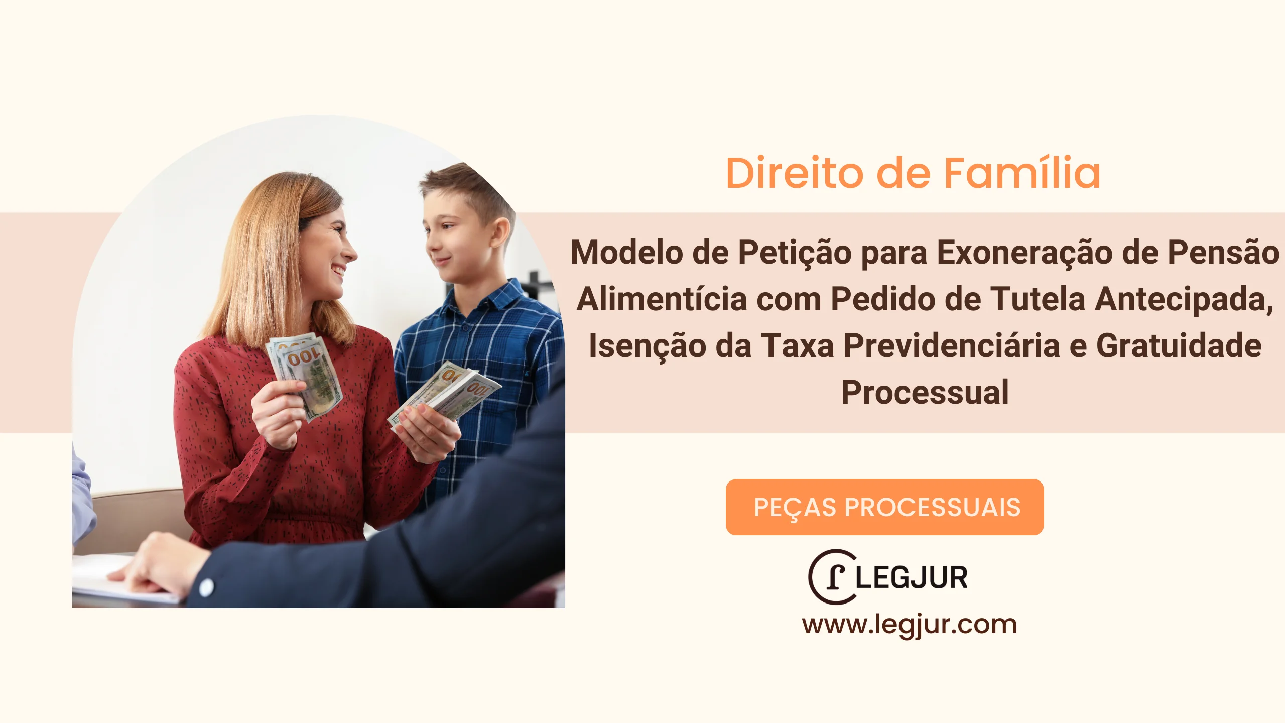 Modelo de Petição para Exoneração de Pensão Alimentícia com Pedido de Tutela Antecipada, Isenção da Taxa Previdenciária e Gratuidade Processual