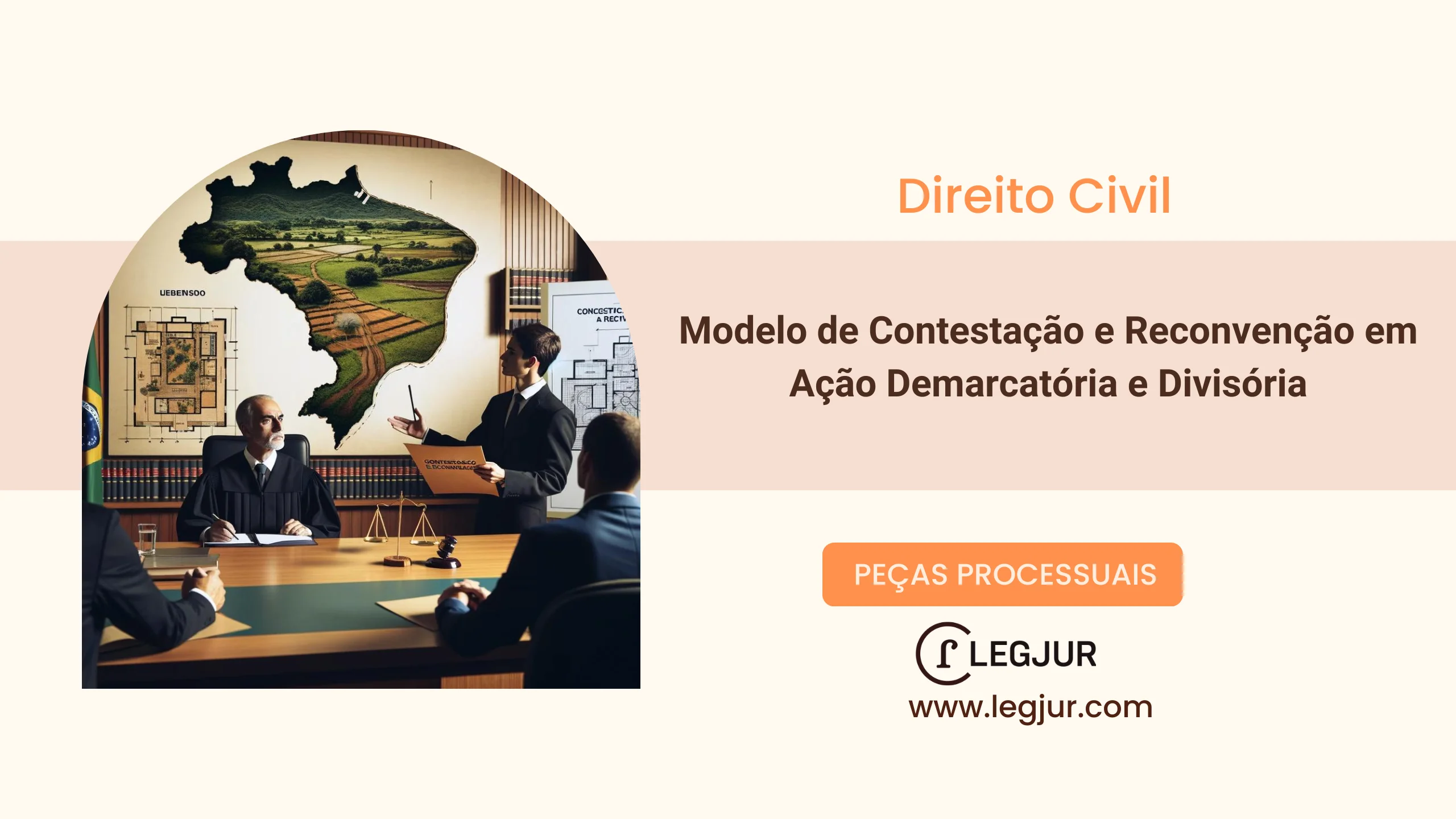Modelo de Contestação e Reconvenção em Ação Demarcatória Cumulada com Divisória: Defesa de Direitos Possessórios e Usucapião