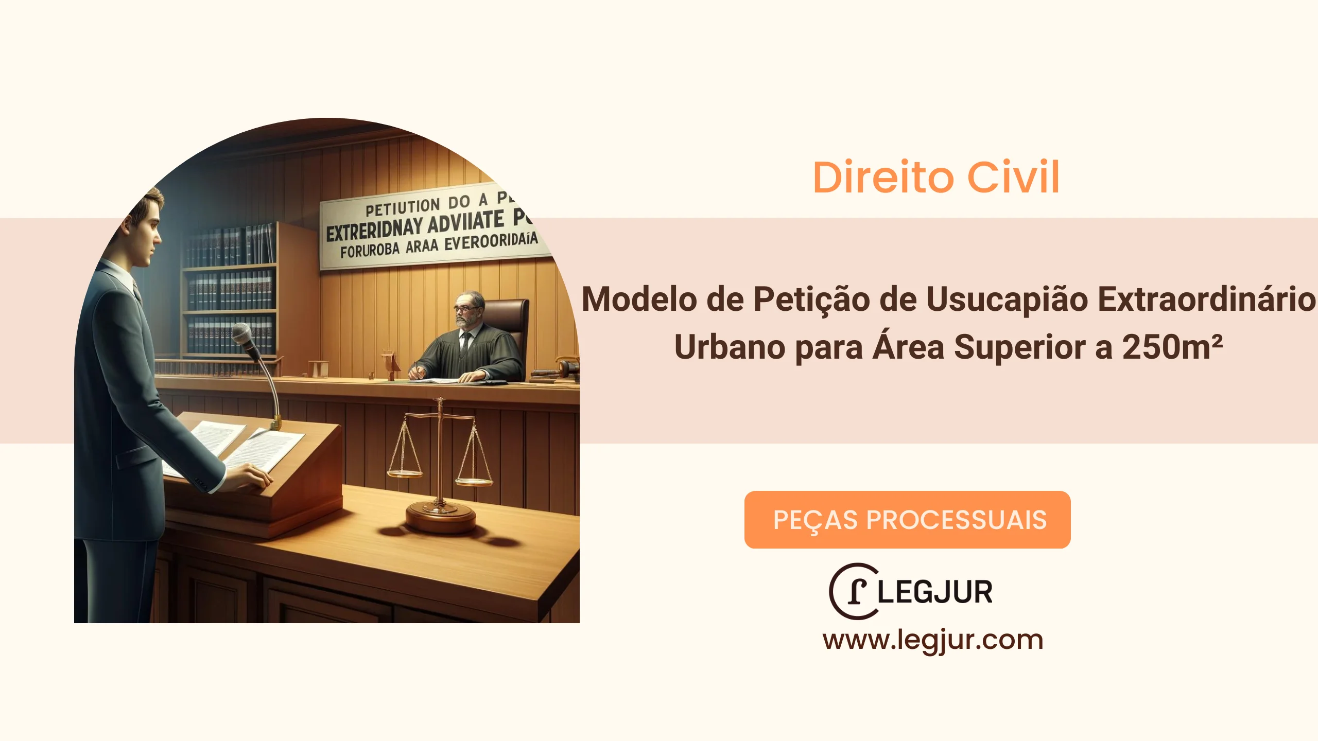 Modelo de Petição de Usucapião Extraordinário Urbano para Área Superior a 250m²