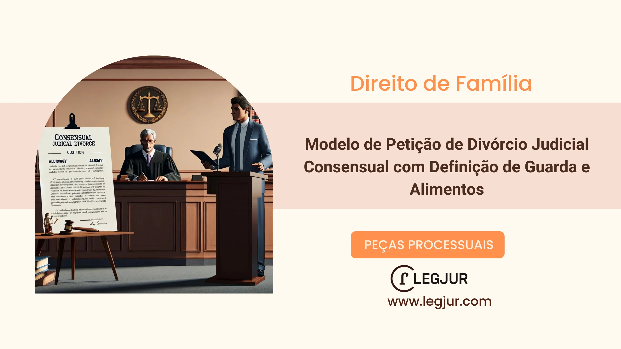 Modelo de Petição de Divórcio Judicial Consensual com Definição de Guarda e Alimentos