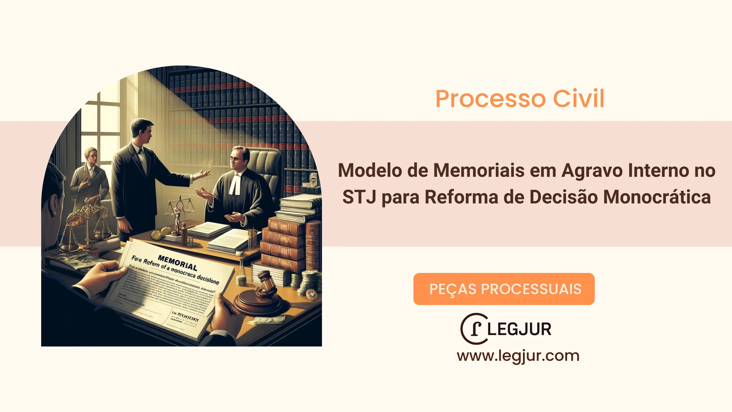 Modelo de Memoriais em Agravo Interno no STJ para Reforma de Decisão Monocrática