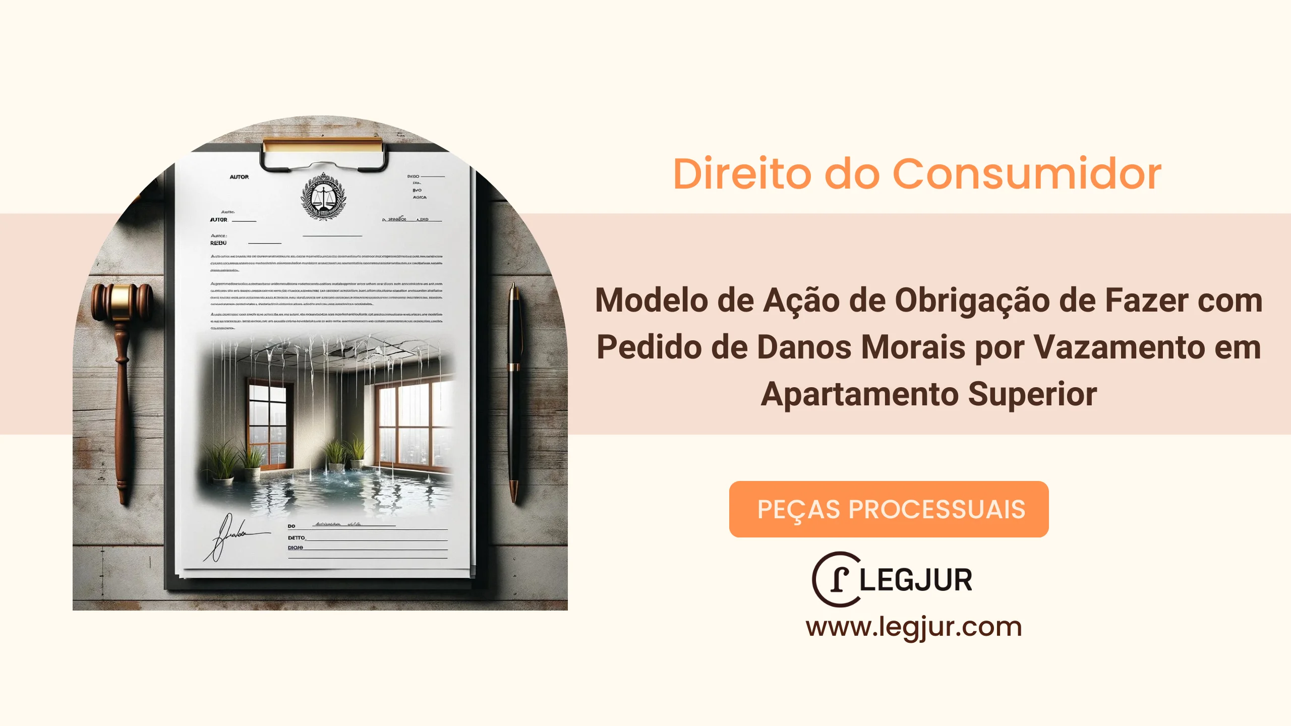 Modelo de Ação de Obrigação de Fazer com Pedido de Danos Morais por Vazamento em Apartamento Superior