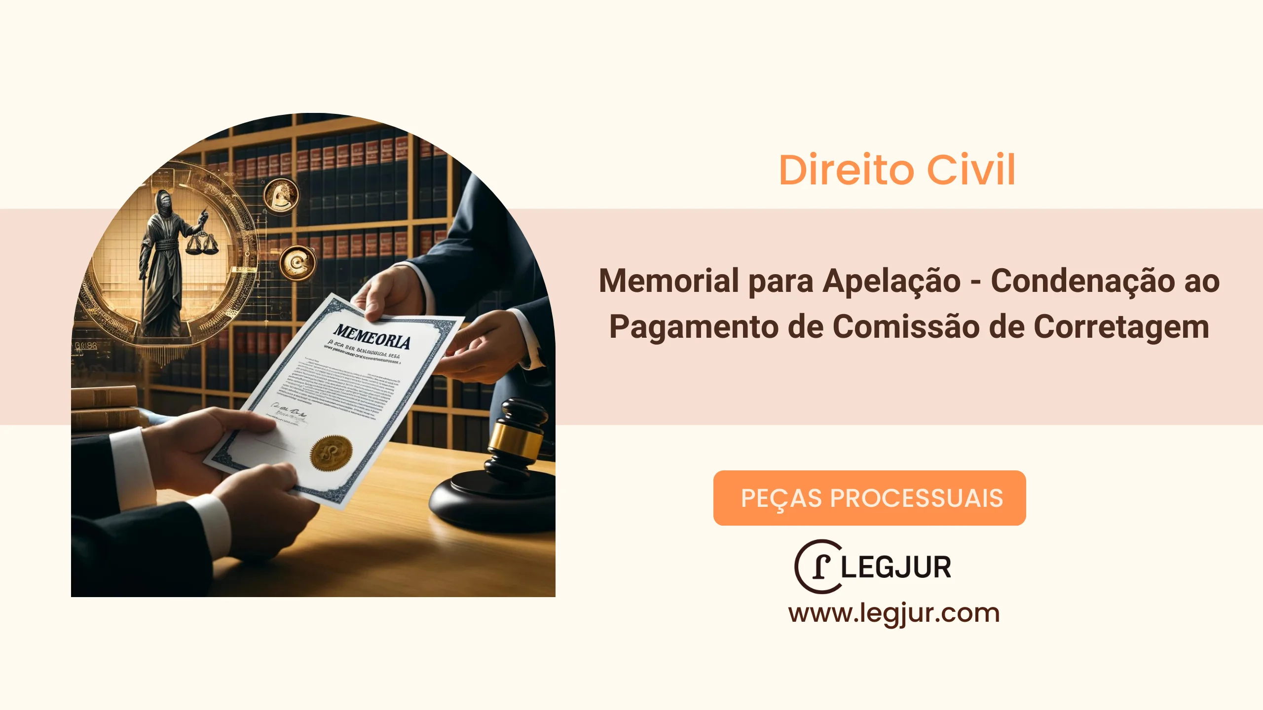 Modelo de Memorial de Apelação para Reformar Sentença que Condenou ao Pagamento de Comissão de Corretagem