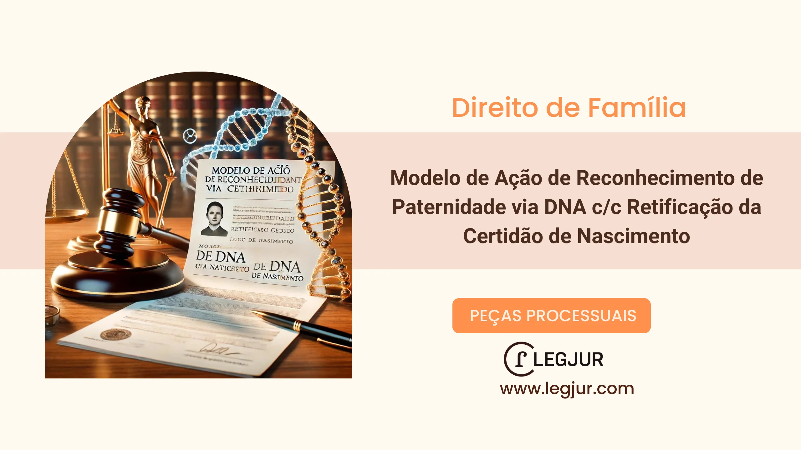 Modelo de Ação de Reconhecimento de Paternidade com Pedido de Retificação de Certidão de Nascimento