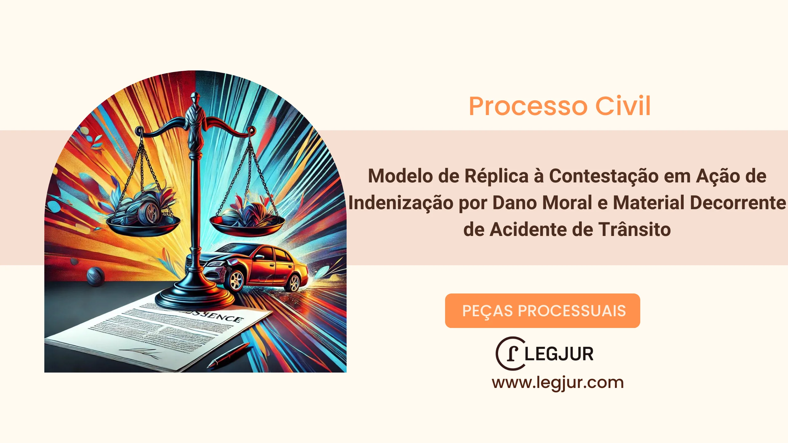 Modelo de Réplica à Contestação em Ação de Indenização por Acidente de Trânsito - Responsabilidade Civil e Danos Morais, Materiais e Estéticos