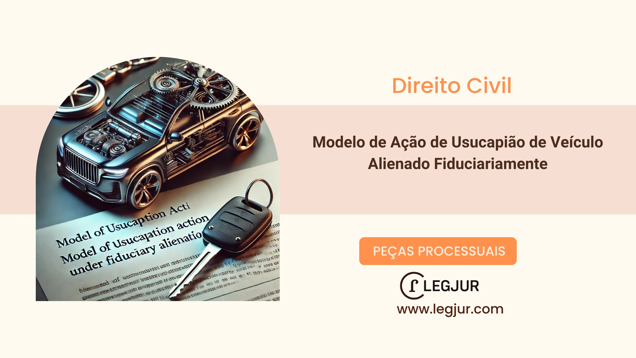 Modelo de Ação de Usucapião de Bem Móvel Proposta por Viúva em Face de Banco para Reconhecimento de Propriedade de Veículo com Base no CC/2002