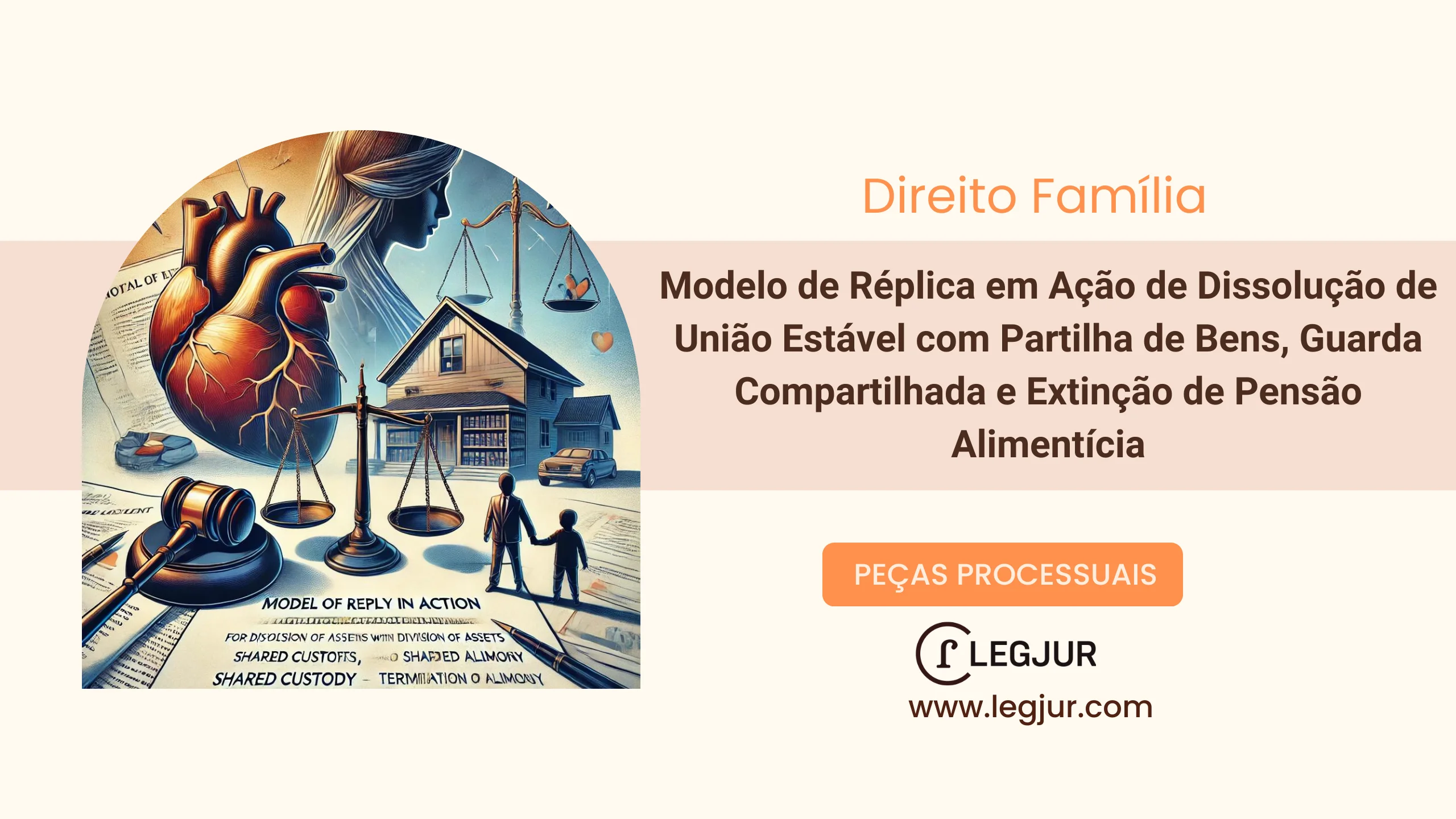 Modelo de Réplica em Ação de Dissolução de União Estável com Partilha de Bens, Guarda e Extinção de Pensão Alimentícia