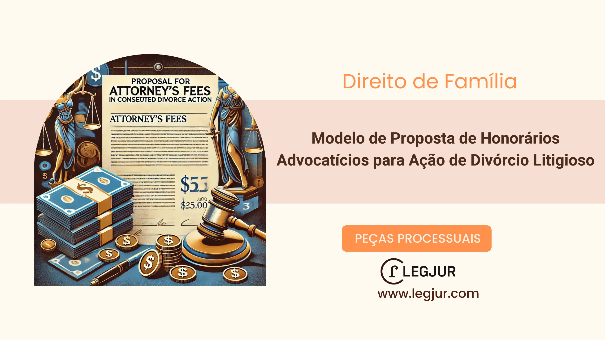 Modelo de Proposta de Honorários Advocatícios para Atuação em Ação de Divórcio Litigioso com Partilha de Bens