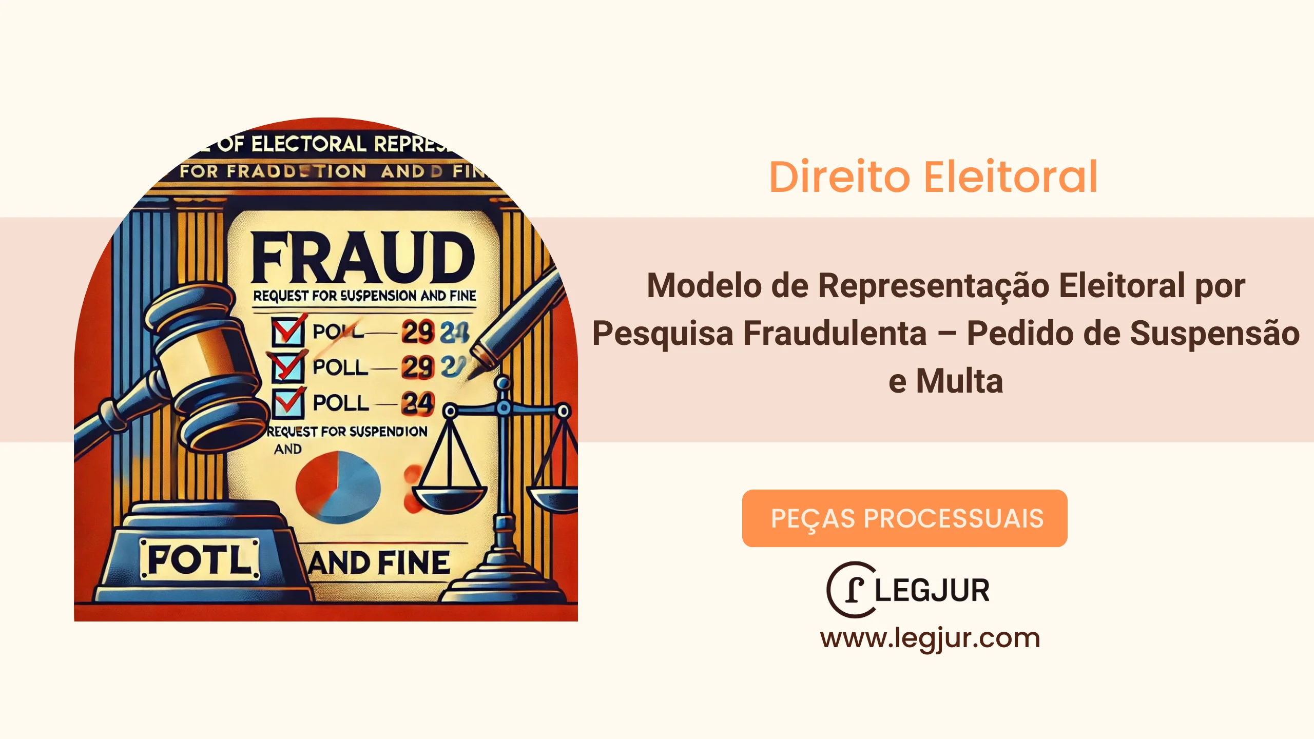 Modelo de Representação Eleitoral por Divulgação de Pesquisa Fraudulenta com Pedido de Multa, Suspensão e Apuração de Crime Eleitoral