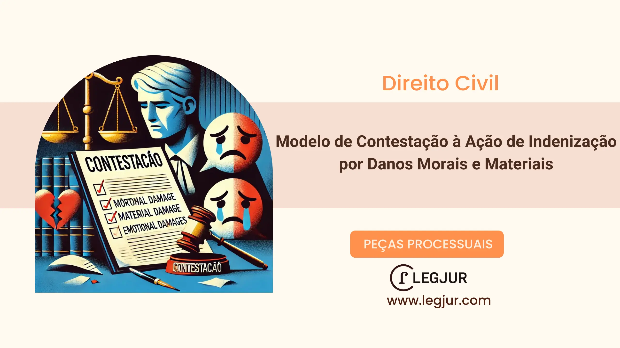 Modelo de Contestação em Ação de Indenização por Danos Morais e Materiais: Defesa com Foco na Inexistência de Dano e Nexo Causal