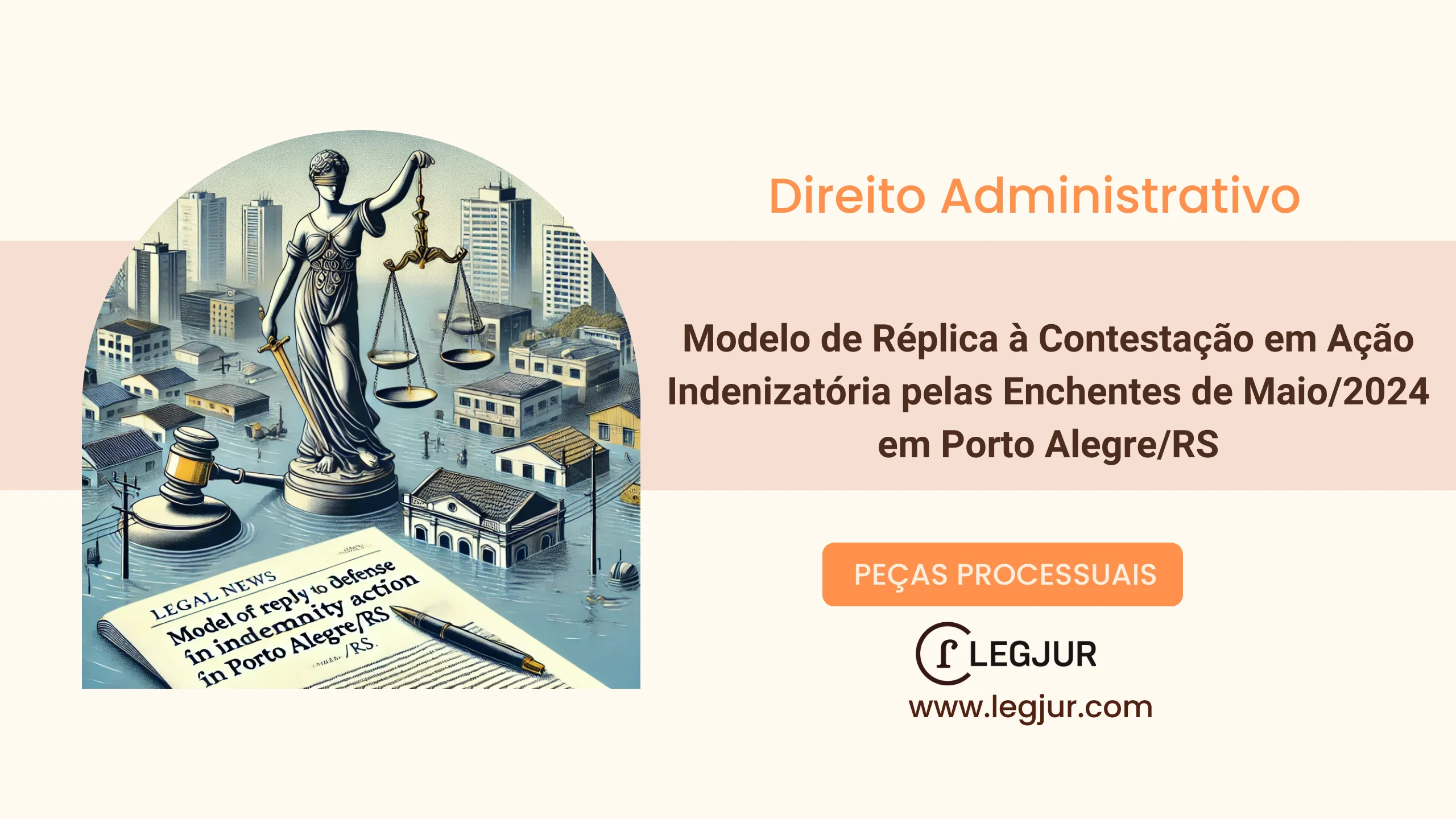 Modelo de Réplica à Contestação em Ação Indenizatória por Danos Morais e Materiais contra o Município de Porto Alegre devido a Enchentes de Maio/2024