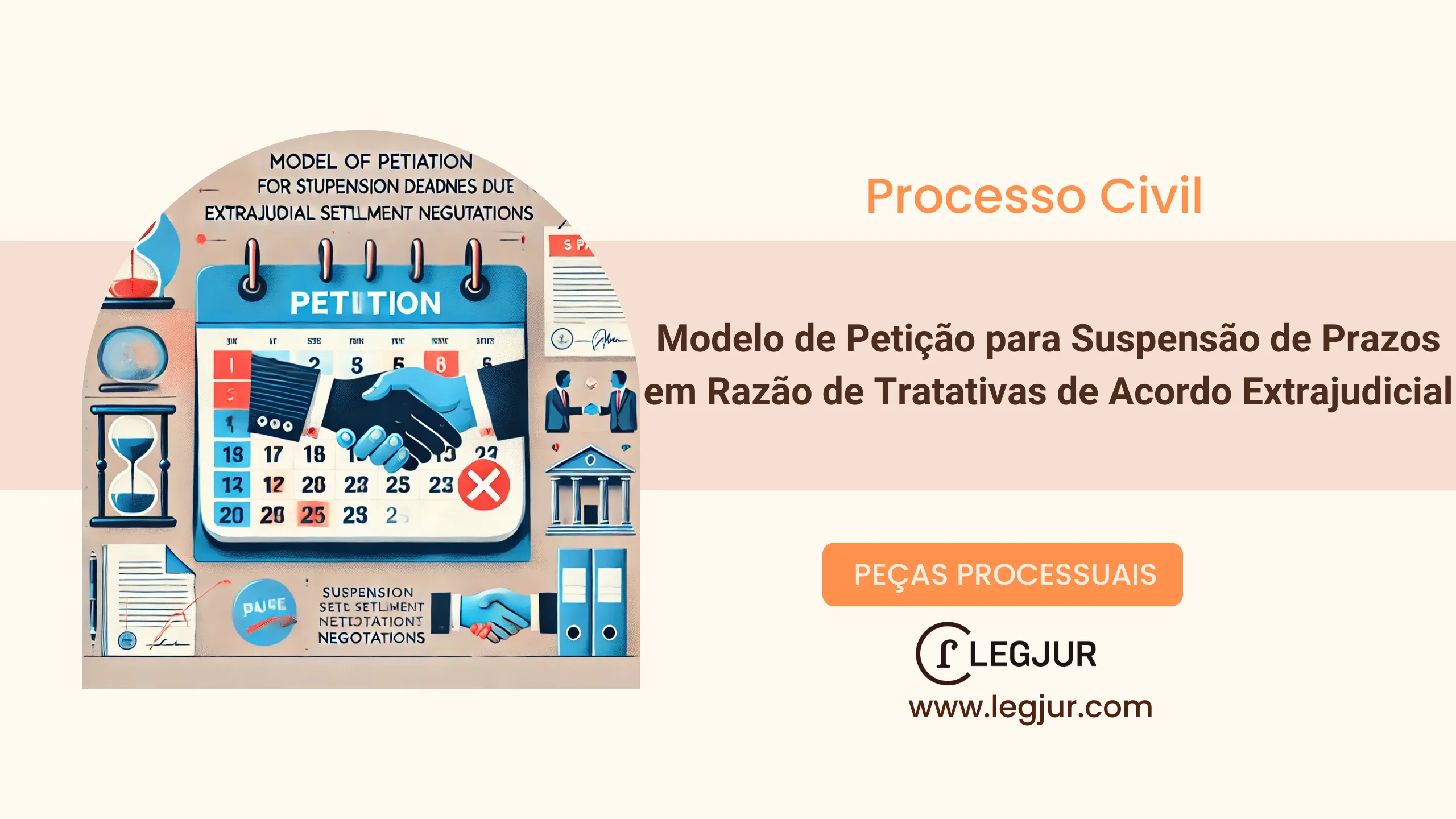 Modelo de Pedido de Suspensão do Curso de Cumprimento de Sentença para Formalização de Acordo Extrajudicial