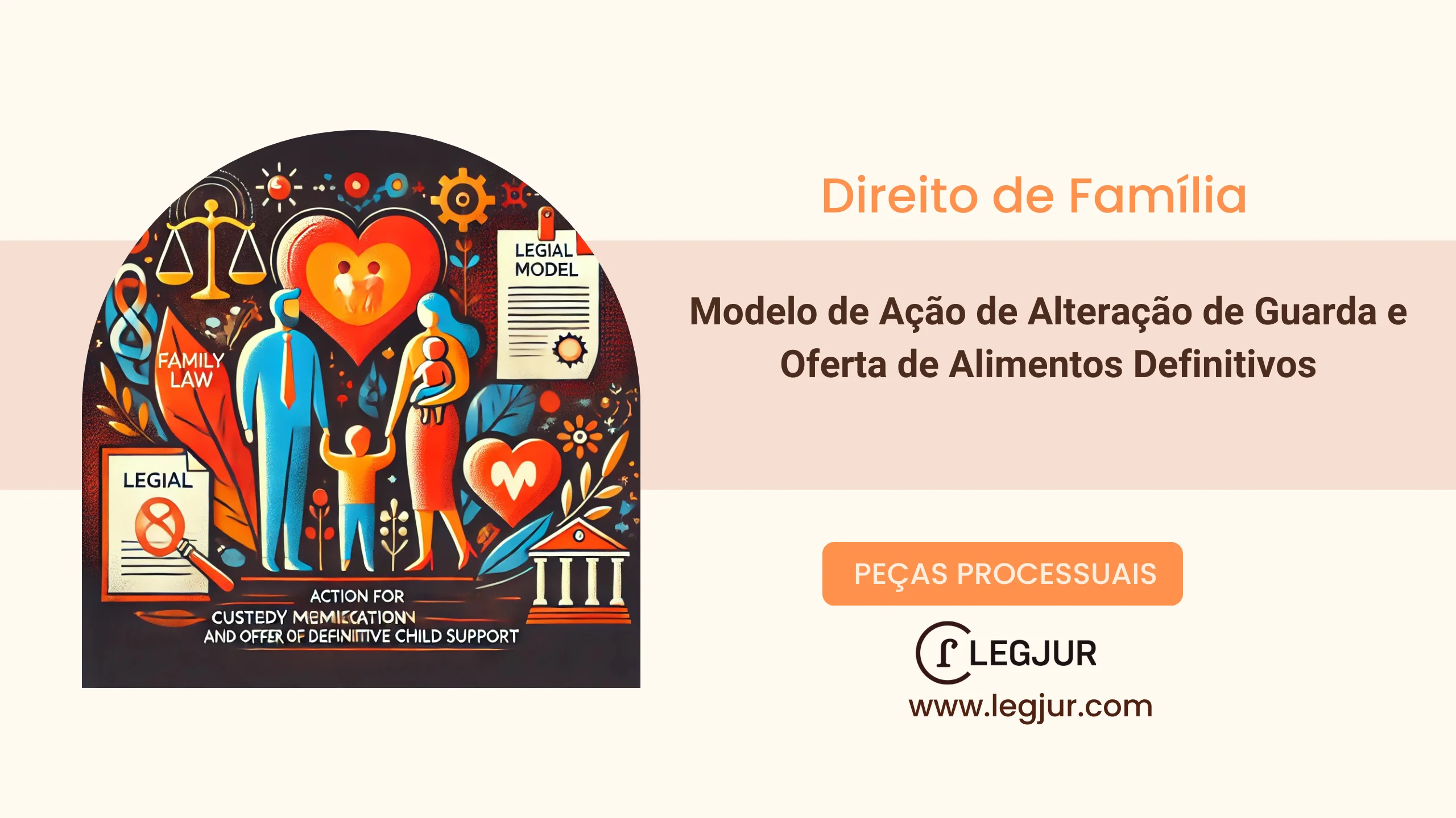 Modelo de Ação de Modificação de Guarda com Oferta de Alimentos Definitivos e Regulamentação de Visitas em Favor da Genitora com Base no Melhor Interesse do Menor