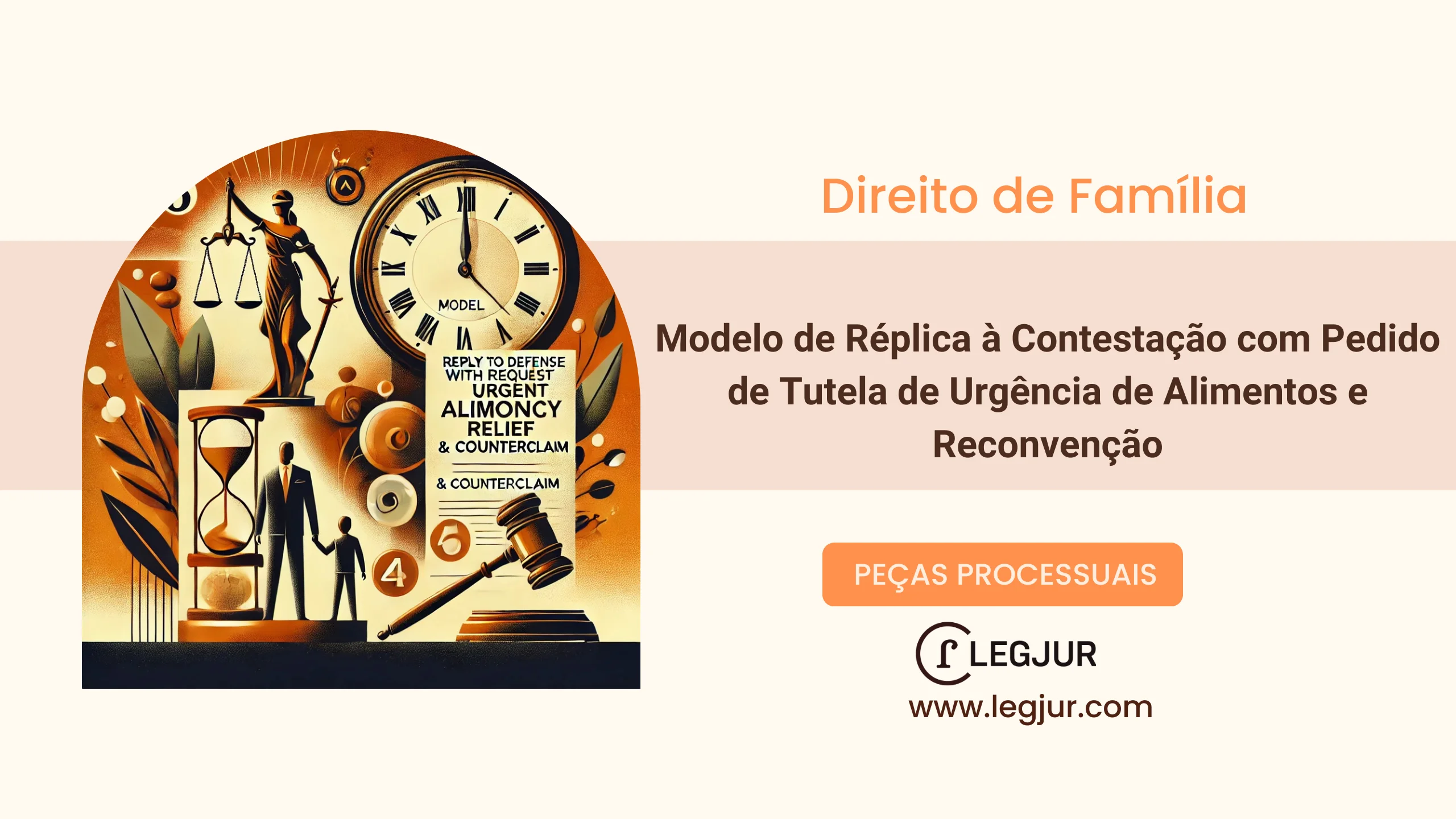 Modelo de Réplica à Contestação com Pedido de Tutela de Urgência de Alimentos e Impugnação à Reconvenção em Ação de Alimentos