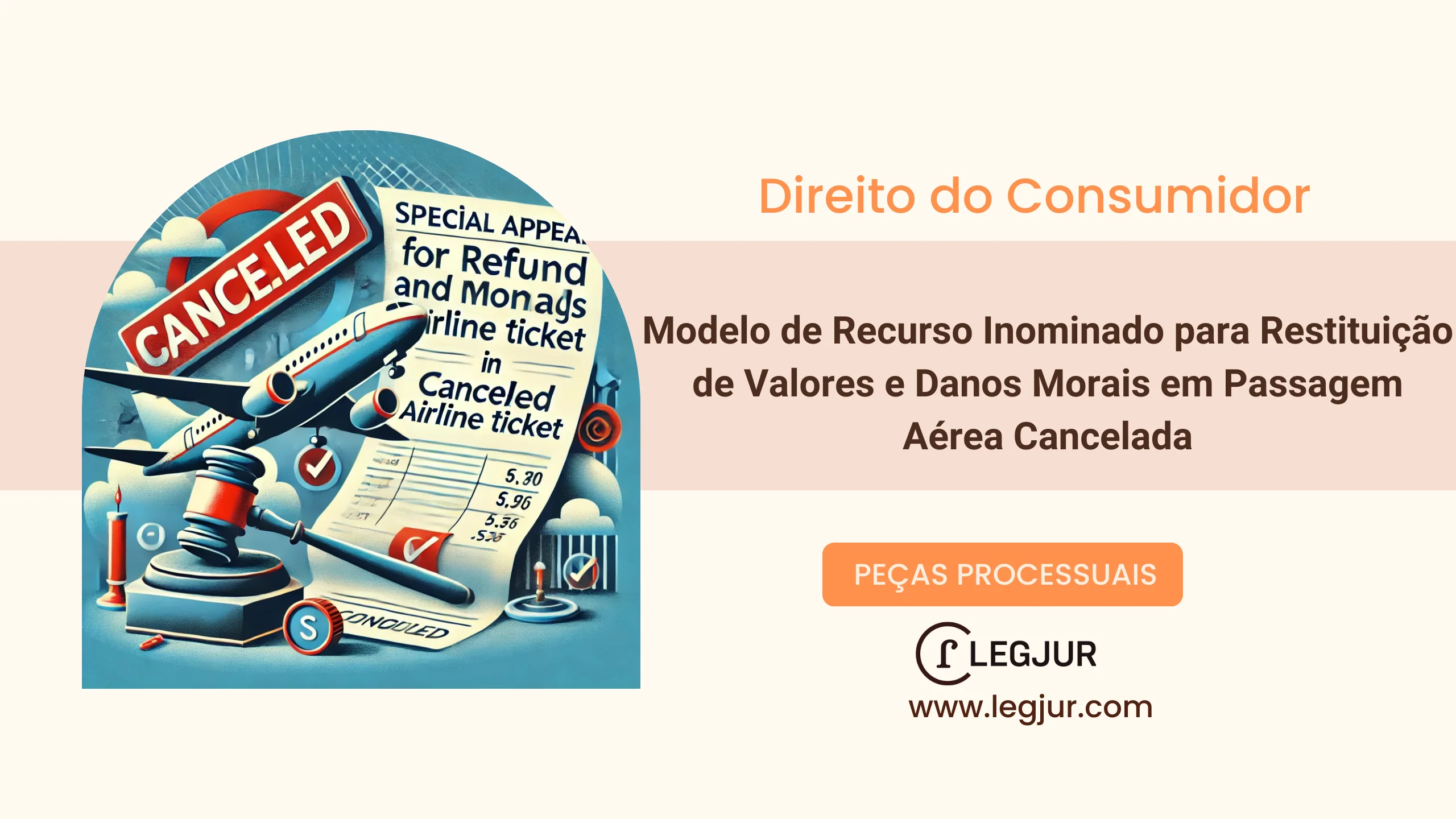 Modelo de Recurso Inominado: Pedido de Ressarcimento Integral de Passagens Aéreas Canceladas e Indenização por Danos Morais