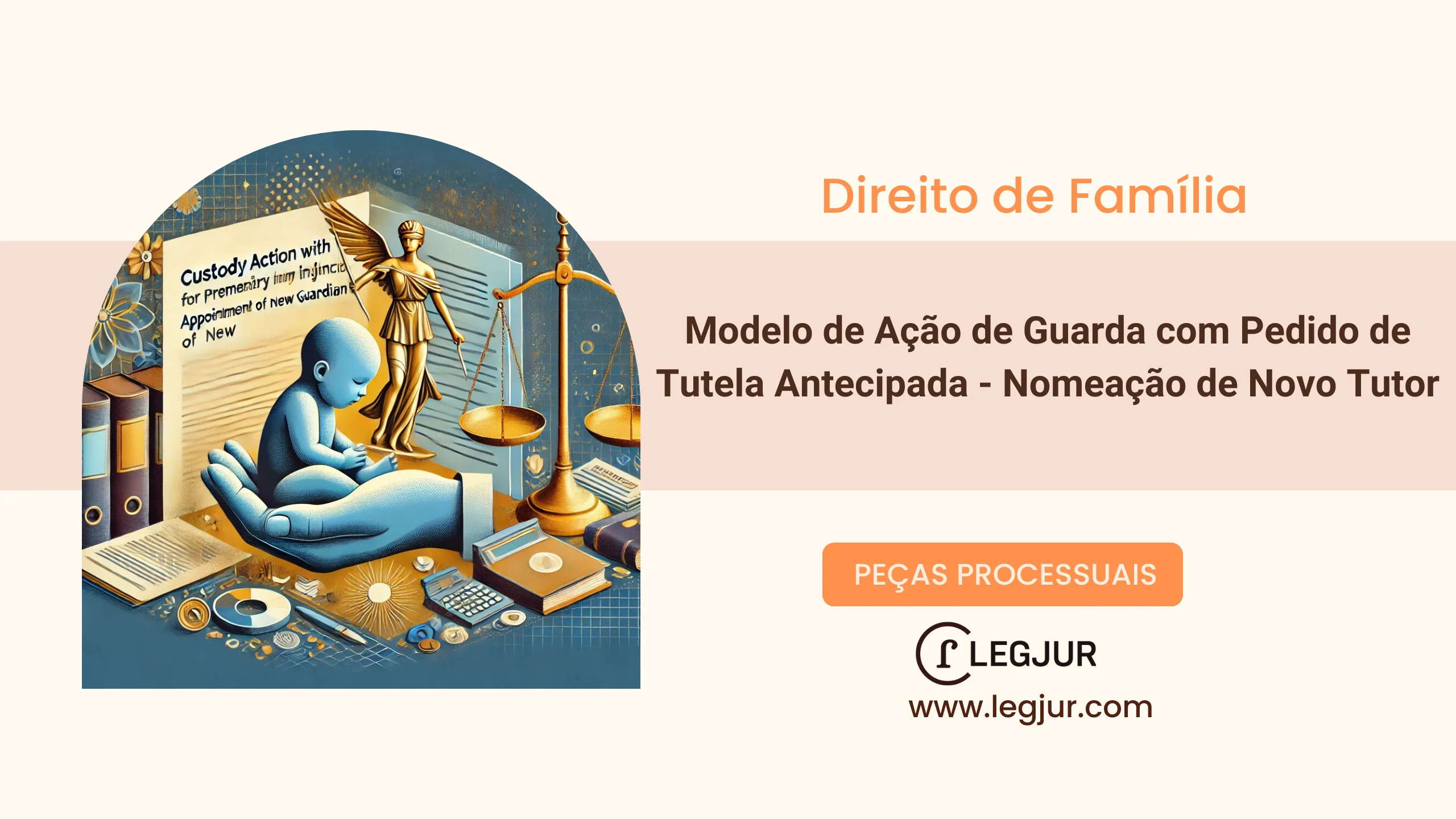 Modelo de Ação de Guarda com Pedido de Tutela Antecipada em Favor de Avó Materna para Regularização de Situação de Fato