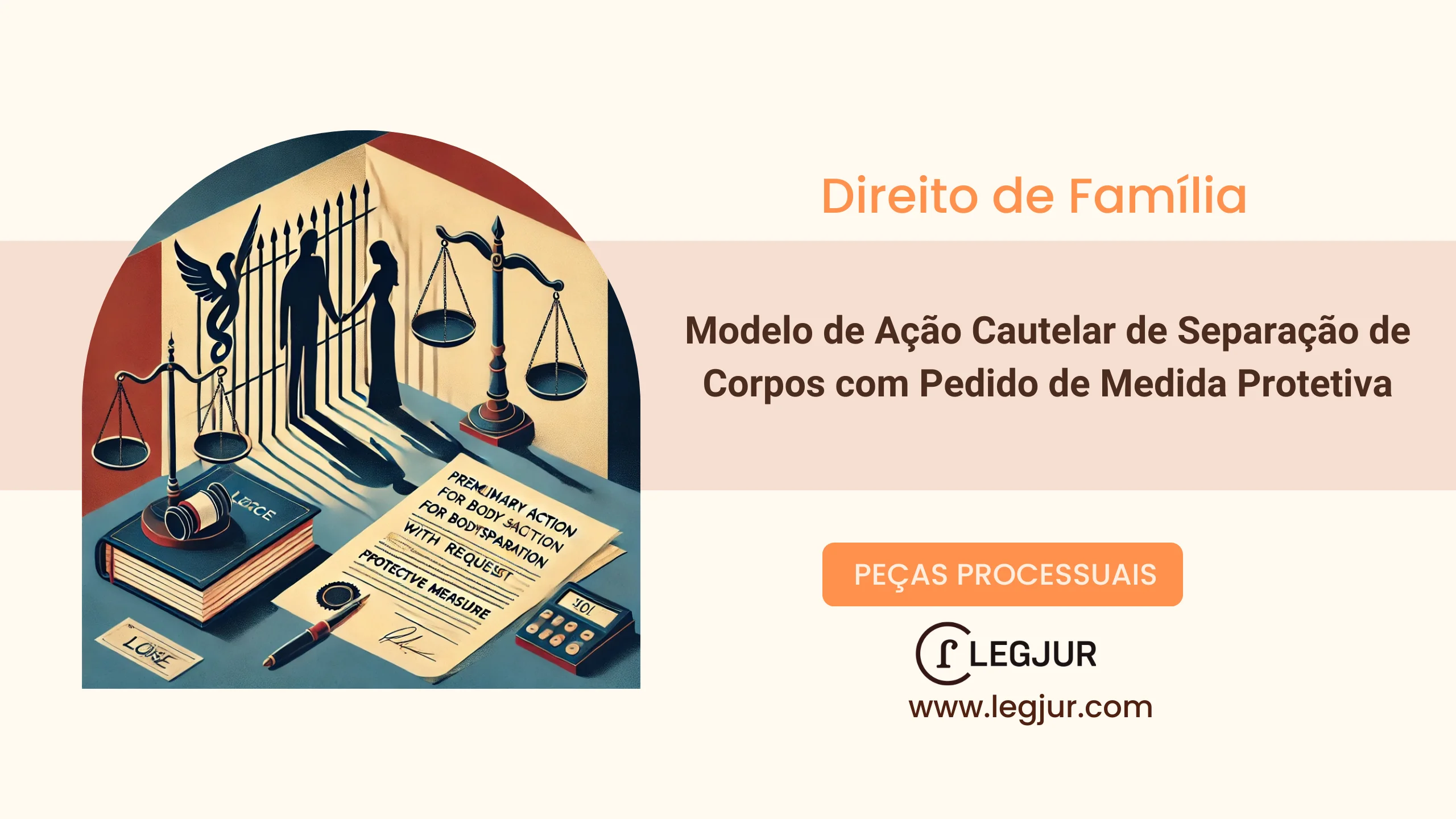 Modelo de Petição Inicial de Ação Cautelar de Separação de Corpos com Pedido de Afastamento do Cônjuge Agressor e Fundamentação na Lei Maria da Penha