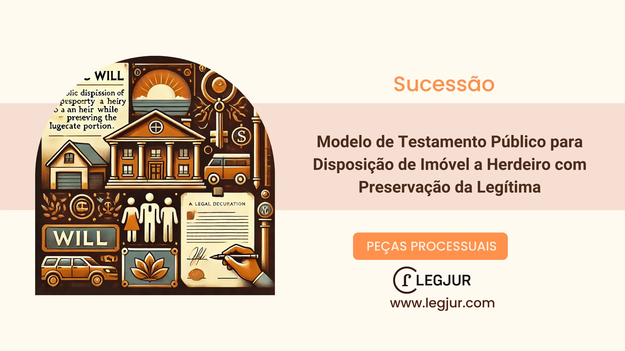 Modelo de Testamento Público Destinando Imóvel a Herdeiro com Nomeação de Testamenteiro e Observância da Legítima dos Demais Herdeiros