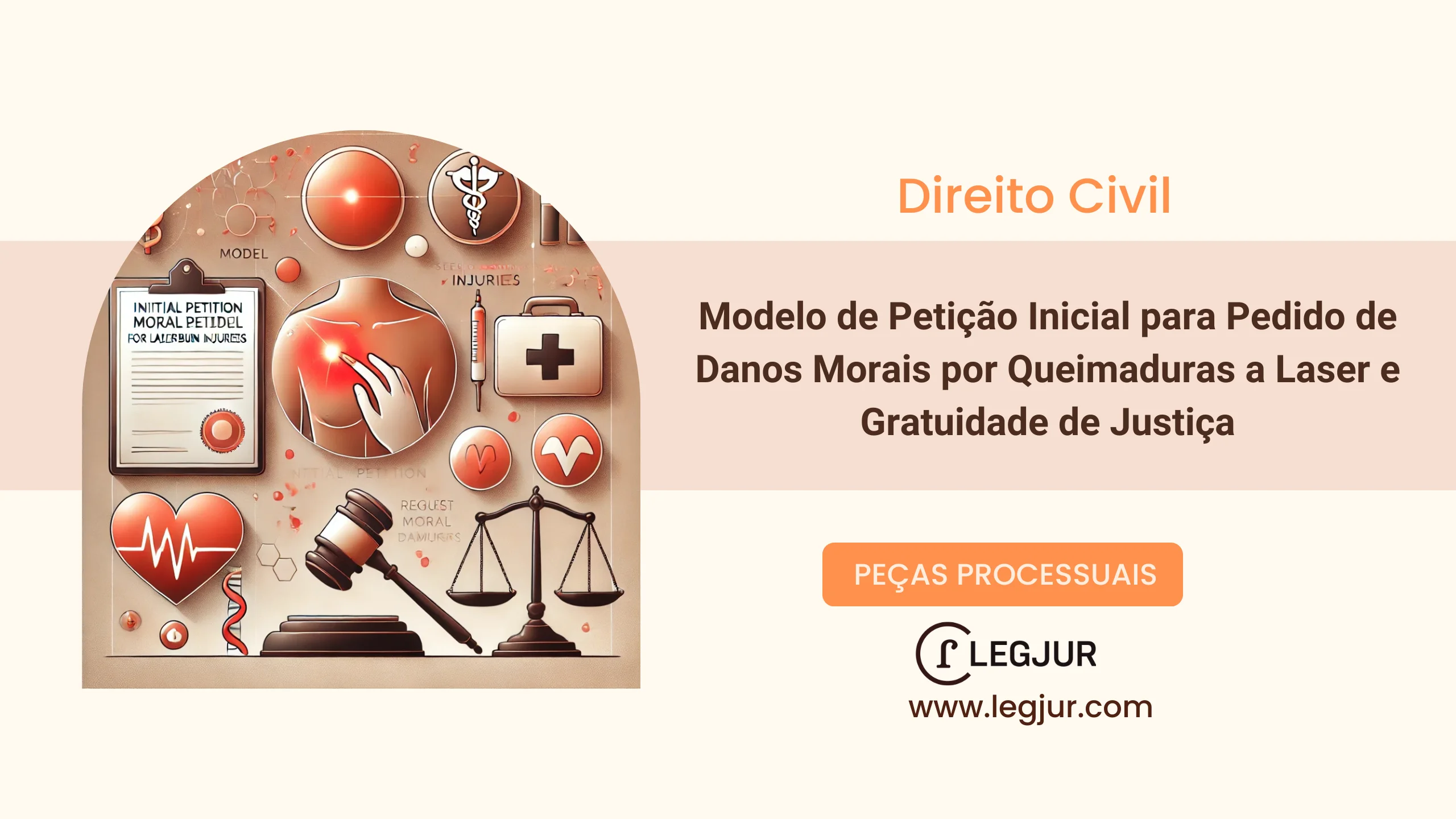 Modelo de Petição Inicial de Ação de Indenização por Danos Morais contra Clínica Estética por Queimaduras em Procedimento de Depilação a Laser com Fundamentação no CDC e Pedido de Gratuidade de Justiça