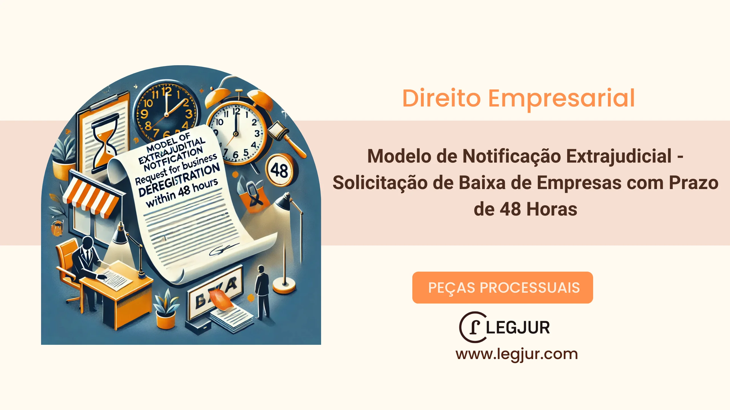 Modelo de Notificação Extrajudicial para Baixa e Encerramento de Empresas no CNPJ com Responsabilização do Sócio Administrador Inerte