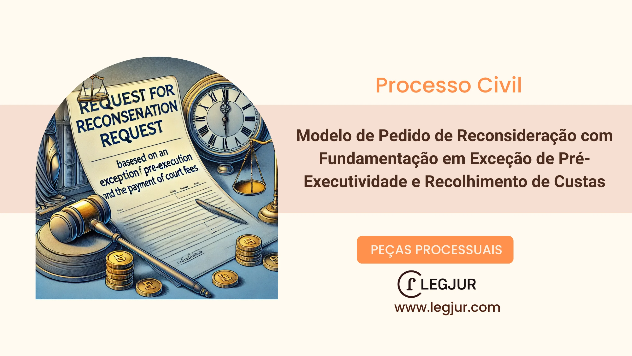 Modelo de Pedido de Reconsideração de Decisão que Indeferiu a Análise da Exceção de Pré-Executividade com Regularização de Custas Processuais