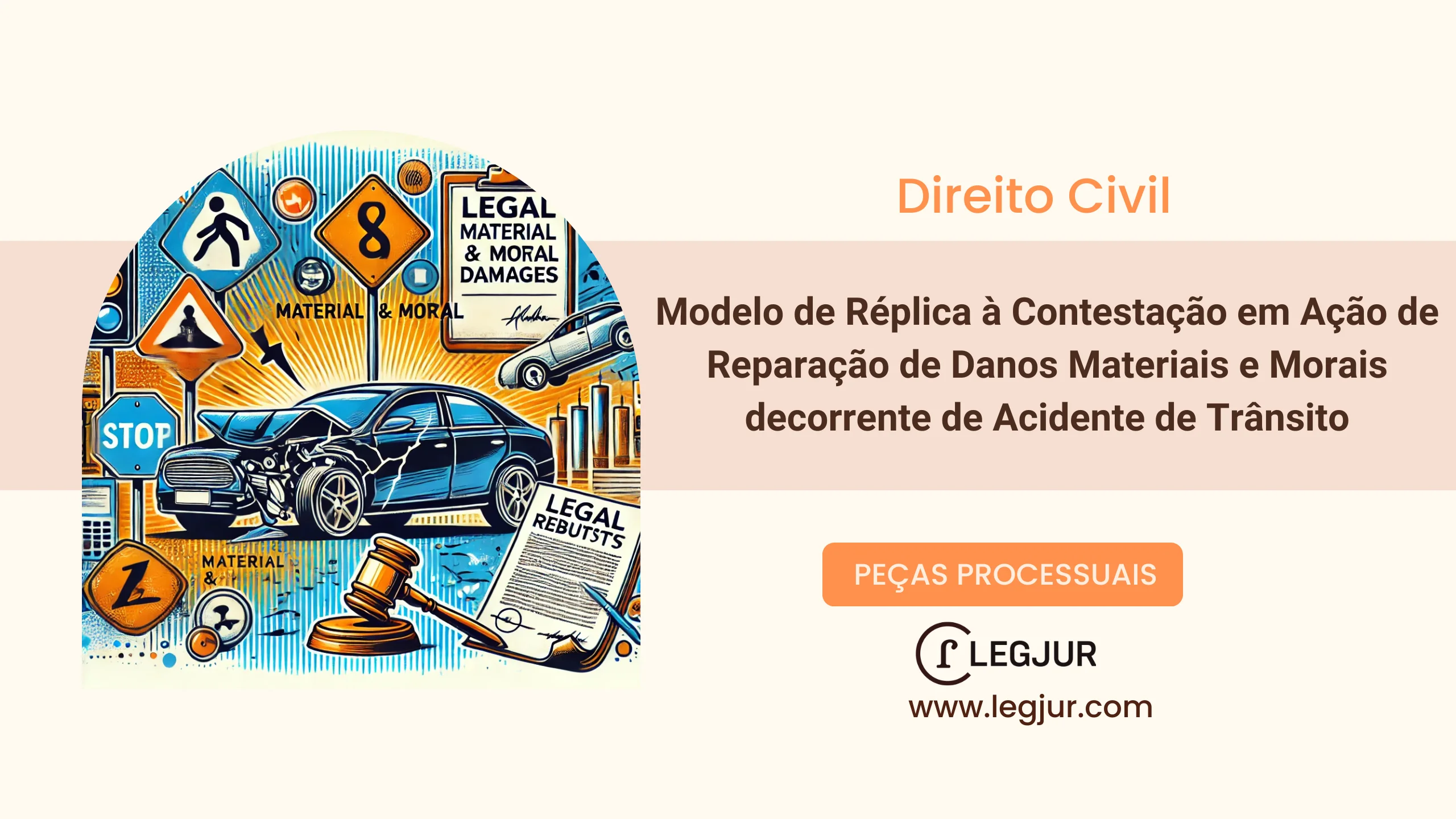 Modelo de Réplica à Contestação sobre Acidente de Trânsito: Responsabilidade da Ré e Pedido de Indenização
