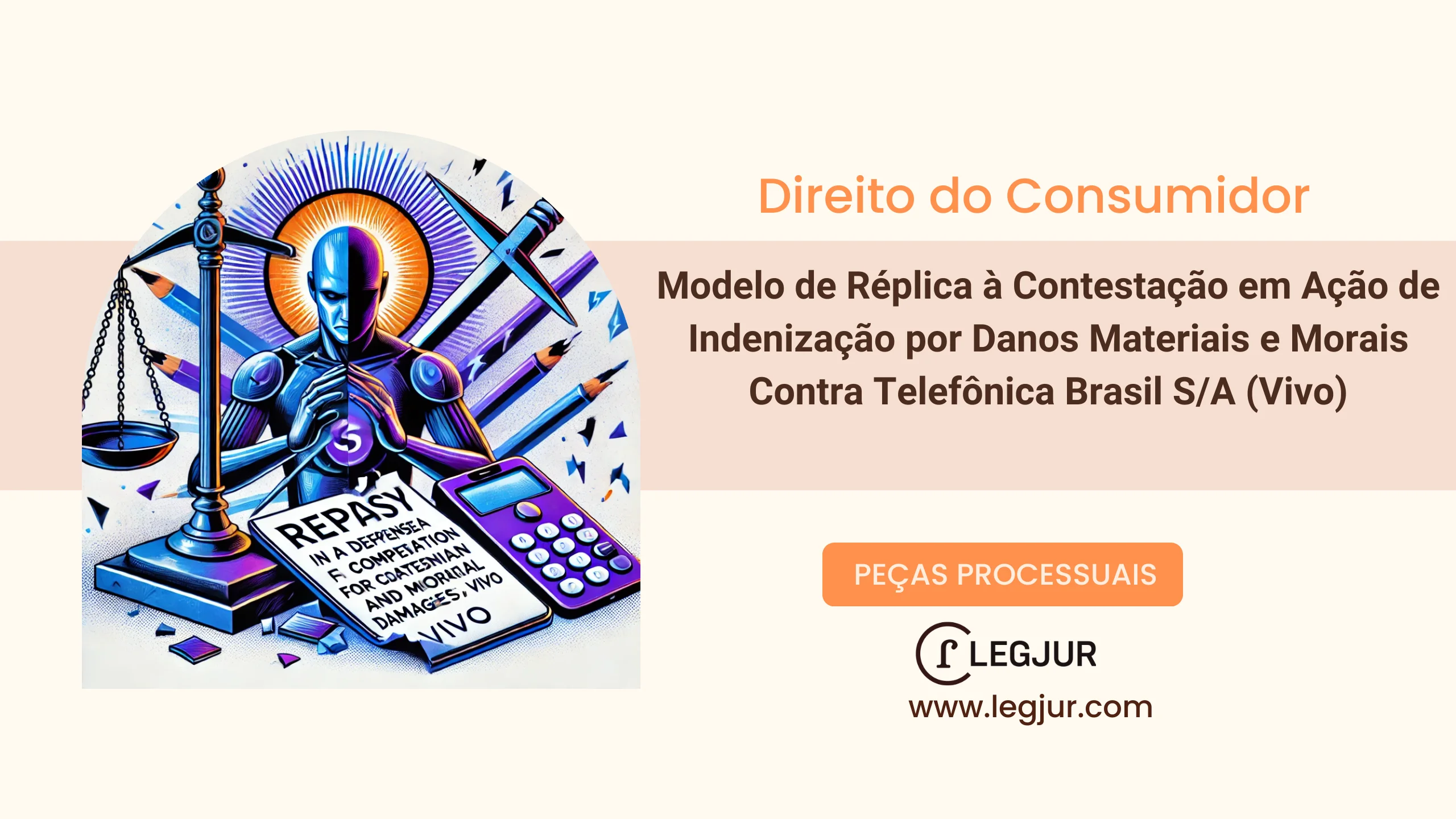 Modelo de Réplica à Contestação em Ação de Indenização por Danos Materiais e Morais Contra Telefônica Brasil S/A (Vivo)
