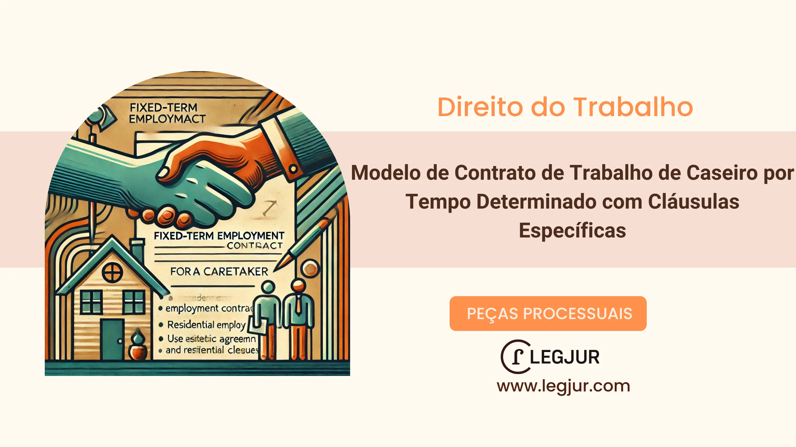 Modelo de Contrato de Trabalho de Caseiro por Tempo Determinado com Cláusulas Específicas