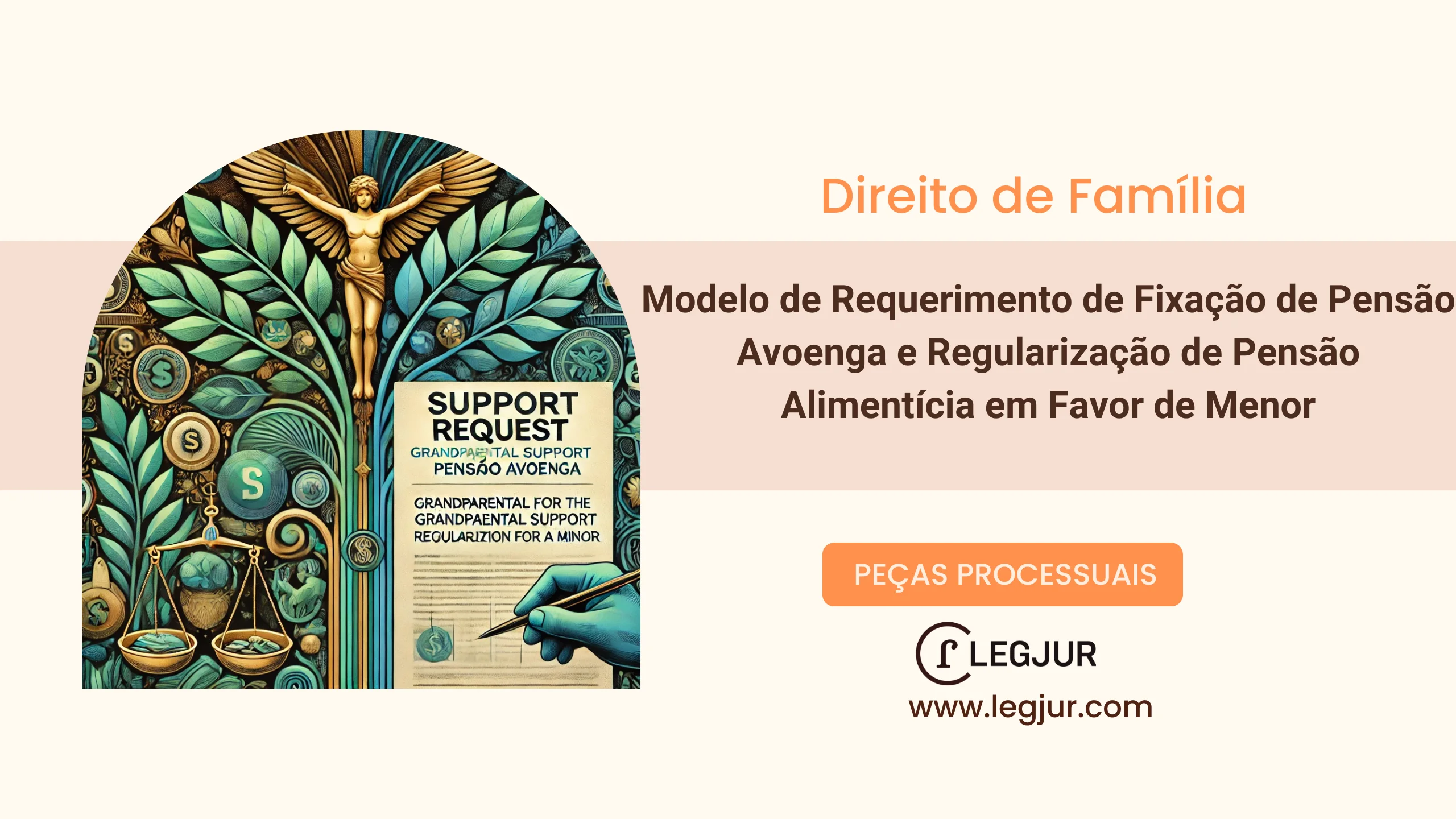 Modelo de Requerimento de Fixação de Pensão Avoenga e Regularização de Pensão Alimentícia em Favor de Menor
