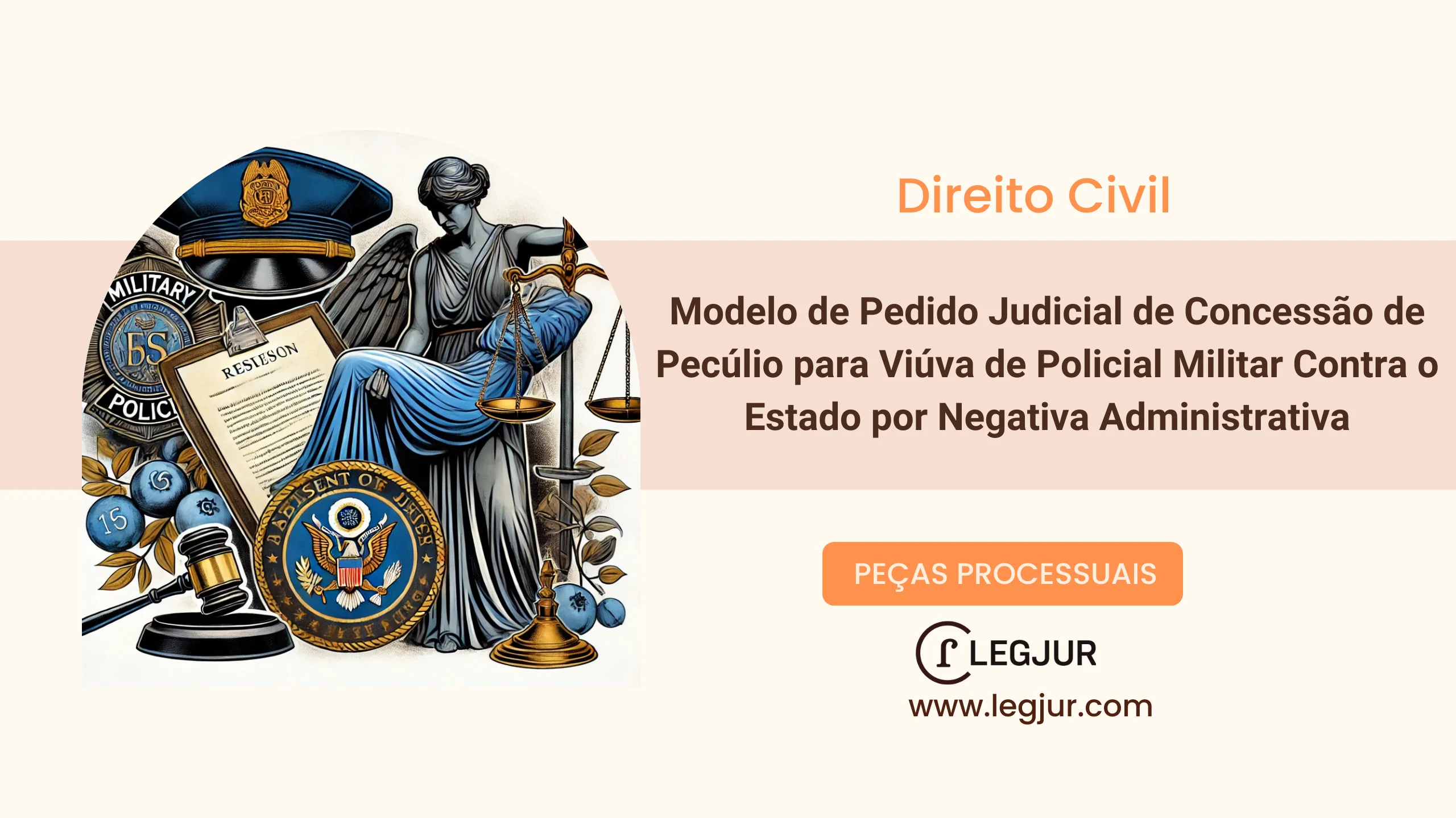 Modelo de Pedido Judicial de Concessão de Pecúlio para Viúva de Policial Militar Contra o Estado por Negativa Administrativa
