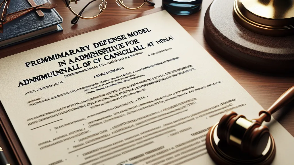 Modelo de Defesa Preliminar em Processo Administrativo para Anulação de Cassação de CNH no DETRAN