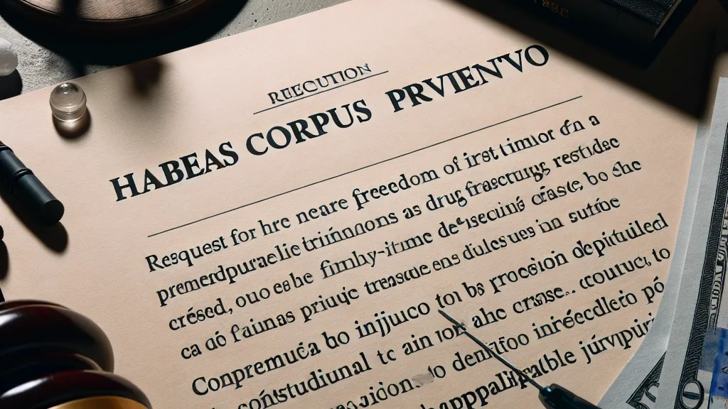 Modelo de Habeas Corpus Preventivo com Pedido de Liminar para Garantir Liberdade de Paciente Réu Primário em Processo por Tráfico de Drogas, Fundado em Princípios Constitucionais e Jurisprudência Aplicáve...