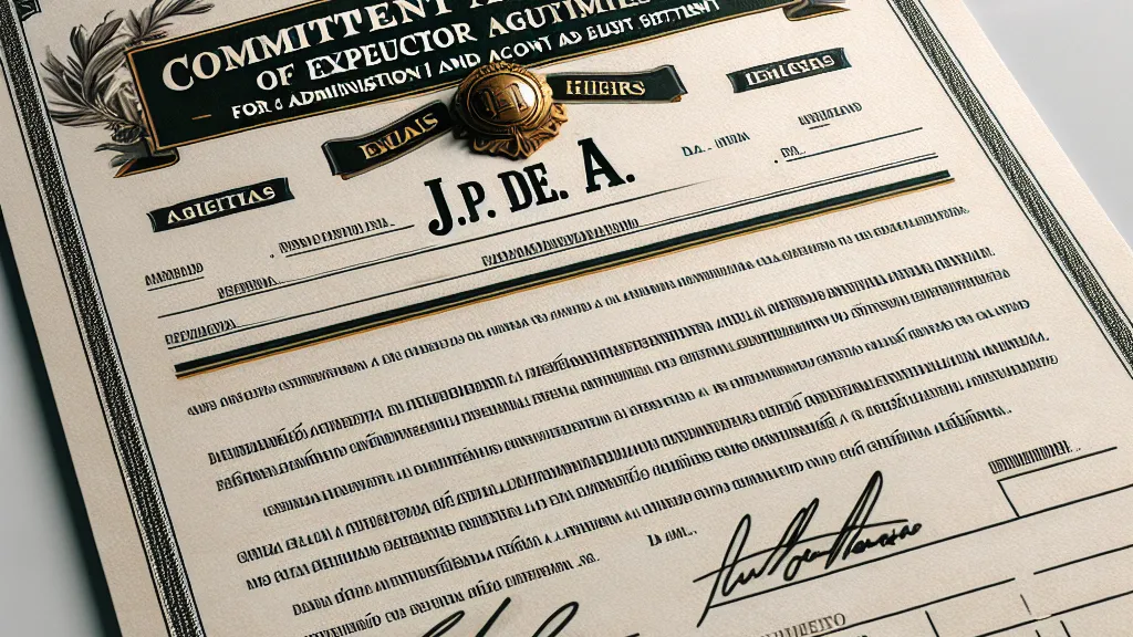 Modelo de Termo de Compromisso de Inventariante para Administração e Prestação de Contas do Espólio de J. P. de A., com Consentimento dos Herdeiros e Fundamentação no Código Civil Brasileiro