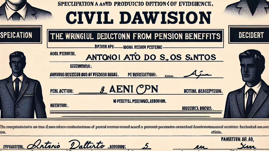 Modelo de Manifestação em atendimento ao despacho judicial para especificação e produção de provas em ação cível sobre descontos indevidos em benefício previdenciário entre Antonio Daltro dos Santos e AAPEN