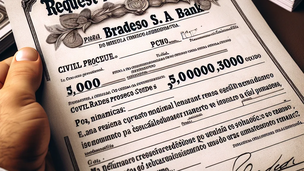 Modelo de Requerimento de cumprimento de sentença contra Banco Bradesco S.A. para pagamento de indenização de R$ 5.000,00 por danos morais, com base no CPC/2015 e CCB/2002